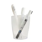 Pojemniki biurowe - Exacompta 67623D pojemnik na długopisy ECOPEN ze stabilnego tworzywa sztucznego o nowoczesnym wzornictwie, idealny do biura i szkoły, kryształowy, pojemnik na długopisy, organizer na biurko - miniaturka - grafika 1