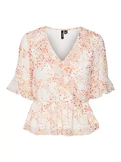 Koszulki i topy damskie - VERO MODA Women's VMDORA Kaya 2/4 WRAP WVN GA Top, Snow White/AOP:Dora, XS, Snow White/Aop:dora, XS - grafika 1