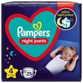 Pieluchy - Pampers Night Pants pieluchomajtki rozmiar 4 25 szt. 9kg 15kg - miniaturka - grafika 1