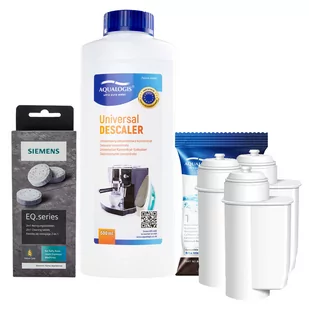 Zestaw Bosch - Filtr Al-Inte 3szt, Uniwersalny Odkamieniacz 500ml, Siemens TZ80001 Tabletki Czyszczące - Akcesoria i części do ekspresów do kawy - miniaturka - grafika 1
