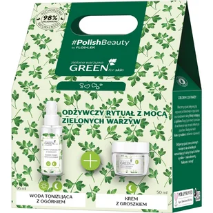 Floslek Floslek XMASS - Zestaw Green For Skin (Krem na noc 50ml + Woda tonizująca 95ml) - Zestawy kosmetyków damskich - miniaturka - grafika 1