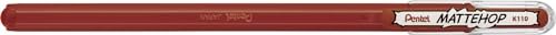 Pentel K110-VEX Mattehop żelowe pióro kulkowe z wysoko kryjącym tuszem o matowym wykończeniu, model z nasadką, 1 sztuka, brązowe