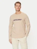 Bluzy męskie - Jack&Jones Longsleeve Vesterbro 12266419 Beżowy Relaxed Fit - miniaturka - grafika 1