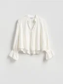 Moda i Uroda OUTLET - Reserved - Koszula z modalem - złamana biel - miniaturka - grafika 1