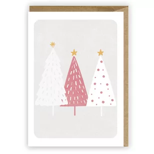 Kartka Boże Narodzenie Pastelowe choinki eko K071 Nowa - Kartki okolicznościowe i zaproszenia - miniaturka - grafika 1