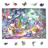 Puzzle - Puzzle Podwodny Świat Mruu&Pruu 20 x 28 cm 170 elementów puzzle drewniane - miniaturka - grafika 1