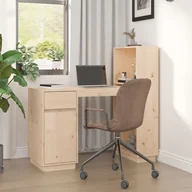 Biurka - vidaXL Biurko, 110x50x75 cm, lite drewno sosnowe - miniaturka - grafika 1