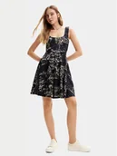 Sukienki - Desigual Sukienka letnia Tually 24SWVK09 Czarny Regular Fit - miniaturka - grafika 1