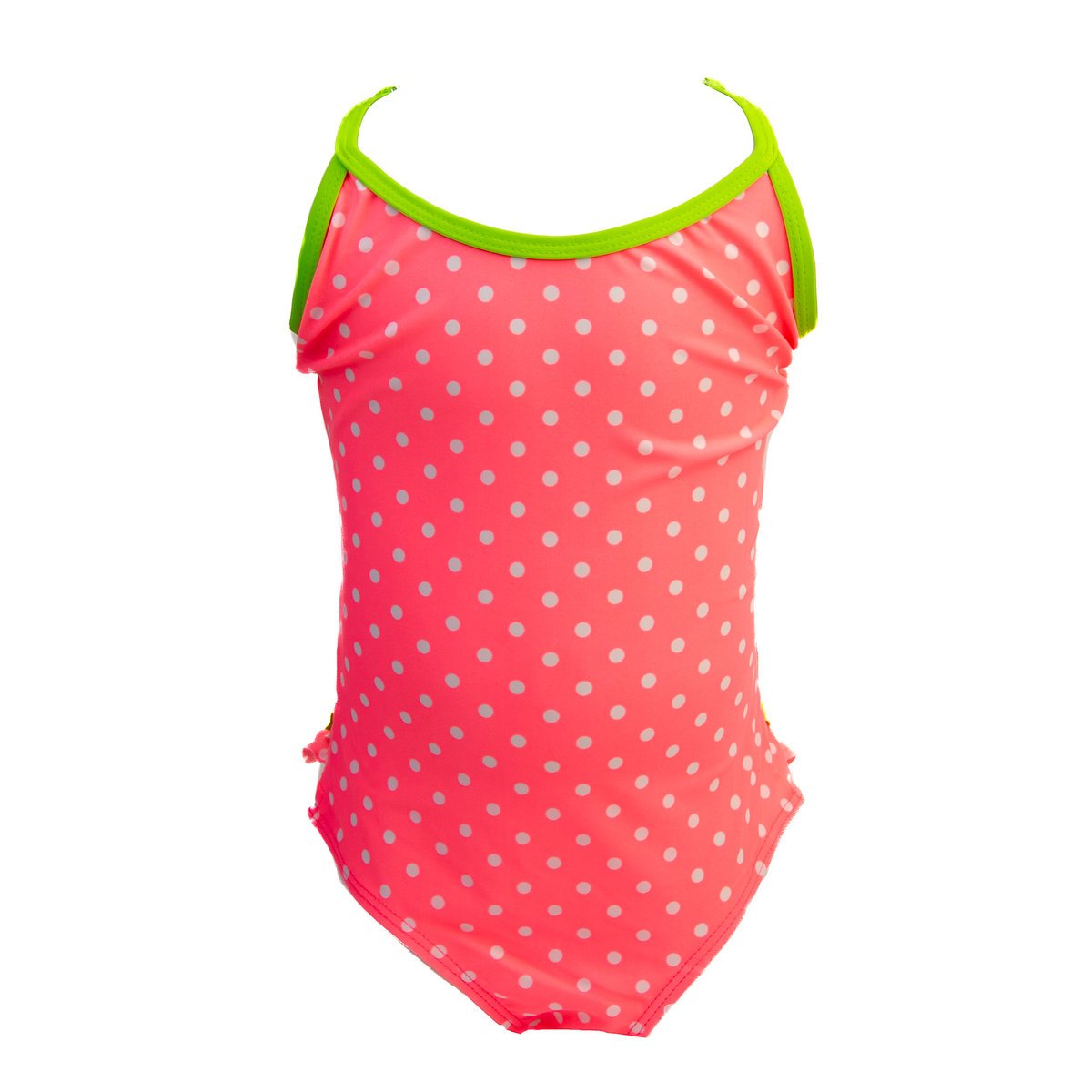 Dziewczęcy kostium kąpielowy jednoczęściowy groszki pomarańczowy Mariss