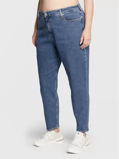 Spodnie damskie - Calvin Klein Jeans Plus Jeansy J20J217529 Niebieski Mom Fit - grafika 1