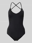 Stroje kąpielowe - Kostium kąpielowy z dekoltem w serek - miniaturka - grafika 1