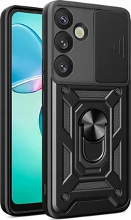 Etui pancerne Hybrid Armor Camshield z osłoną aparatu i metalowym ringiem do Samsung Galaxy S25 - czarne - Etui i futerały do telefonów - miniaturka - grafika 1