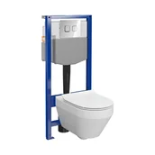 Stelaże i zestawy podtynkowe do WC - Zestaw podtynkowy pneumatyczny Cersanit Calais przycisk Accento chrom S4020-001 - miniaturka - grafika 1