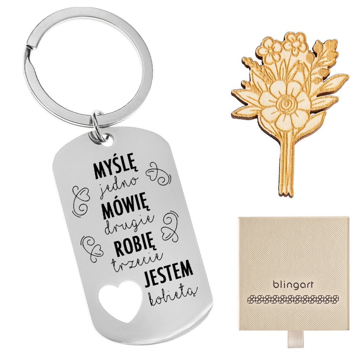 Brelok do kluczy zawieszka Z GRAWEREM serce