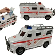 Skarbonki - COIL Skarbonka na monety banknoty świnka prezent na pieniądze otwierana interaktywna auto ambulans - miniaturka - grafika 1