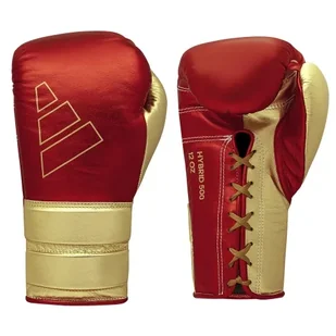 Adidas Hybrid 500 Czerwony/Złoty - Waga: 14 OZ - Rękawice bokserskie - miniaturka - grafika 1