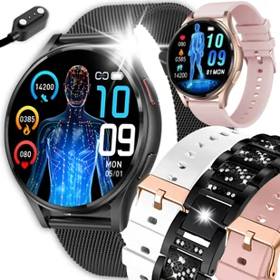 SMARTWATCH ZEGAREK KARDIOWATCH DAMSKI POMIAR CUKRU EKG HRV ROZMOWY MENU PL - Smartwatch - miniaturka - grafika 1