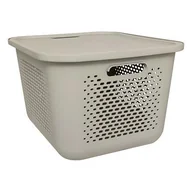 Pudła i pojemniki do przechowywania - Kosz z pokrywą Aera 19,6 l beżowy - miniaturka - grafika 1