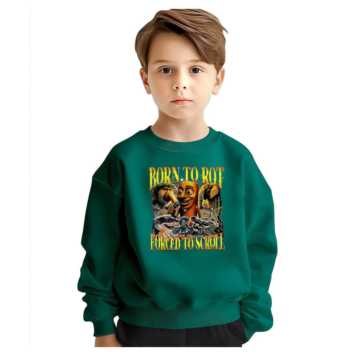 BLUZA DZIECIĘCA BRAINROT BORN TO ROT 146-152 DLA CHŁOPCA DZIEWCZYNKI