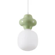Lampy sufitowe - Lampa wisząca do pokoju dziecięcego VILROSA LE44555 ceramiczna biała zielona - miniaturka - grafika 1