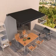 Markizy - VidaXL Lumarko Ręcznie zwijana markiza, 450x350 cm, antracytowa! 3069199 VidaXL - miniaturka - grafika 1