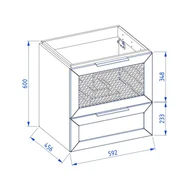 Szafki łazienkowe - Szafka pod umywalkę CHIC 60 cm biała półmat/złota - miniaturka - grafika 1