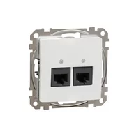 Gniazdka elektryczne - Sedna Design Gniazdo komputerowe 2xRJ45 kat.5e UTP, białe, Schneider - miniaturka - grafika 1