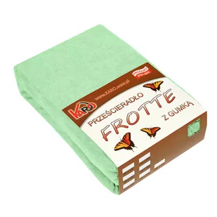 Prześcieradło frotte z gumką KARO 200x220 cm, seledynowe 012 grube 200g/m2 - Prześcieradła - miniaturka - grafika 1