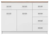 Komody - Biała komoda z szafką i 5 szufladami 120 cm T0-K67 - miniaturka - grafika 1