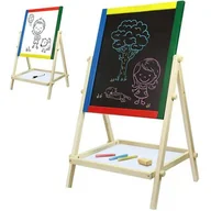 Tablice dla dzieci - Tablica kredowa magnetyczna obrotowa 2w1  kolorowa kreda mazaki - miniaturka - grafika 1