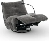 Fotele - Fotel wypoczynkowy obrotowy COSMO c. szary rozkładany leżanka szenil - miniaturka - grafika 1