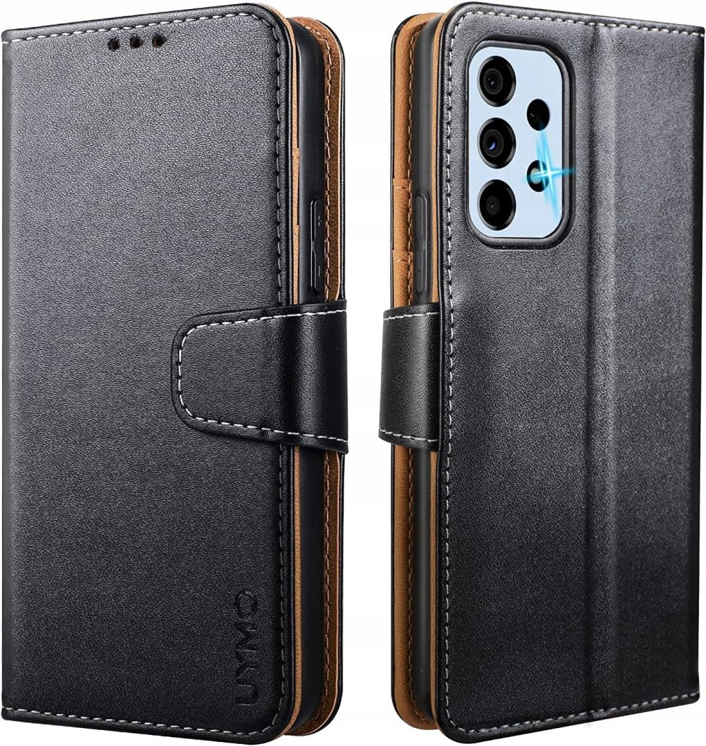 Etui z klapką skórzane na magnes portfel do Samsung Galaxy A33 5G Czarne