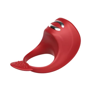 Pierścienie erekcyjne - INNY Wibrator Silicone Ring Red Usb 7 Function Electro Stim 139E509 - grafika 1