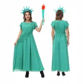 Stroje karnawałowe - Strój Statua Wolności Dla Kobiet Eleganckie Przebranie Karnawał Halloween M - miniaturka - grafika 1