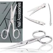 Akcesoria do paznokci - Nożyczki do paznokci skórek proste ostrza kosmetyczne manicure pedicure stal gabinet SPA srebrne - miniaturka - grafika 1