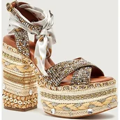 Sandały damskie - Kurt Geiger Sandały na słupku CHELSEA SCARF - miniaturka - grafika 1