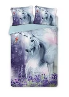 Pościel dla dzieci - Faro Pościel bawełniana 160x200 Jednorożec perkal 8770 Unicorn konik kucyk lawenda fioletowa młodzieżowa - miniaturka - grafika 1
