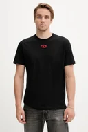 Koszulki męskie - Diesel t-shirt bawełniany T-ADJUST-OD męski kolor czarny z aplikacją A17880.0CLBR - miniaturka - grafika 1