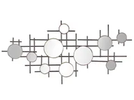 Lustra - Metalowe Lustro Ścienne 10-częściowe 113 X 55 Cm Czarno-złote Ibos - miniaturka - grafika 1