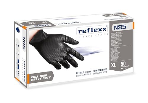 Reflexx RĘKAWICE NITRYLOWE FULL GRIP BEZ PYŁU DOSTOSOWANE DO CIĘŻKICH ZASTOSOWANIA - ŚOI CAT. 85B-XL