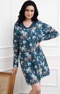 Piżamy damskie - Tunika damska w kwiaty Nikjana, Kolor niebieski-wzór, Rozmiar S, Italian Fashion - Primodo.com - miniaturka - grafika 1