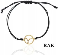 Bransoletki - ZŁOTA bransoletka sznurkowa RAK znak zodiaku srebro 925 kolory - miniaturka - grafika 1