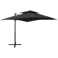 Parasole ogrodowe - vidaXL Parasol wiszący z podwójną czaszą, 250x250 cm, antracytowy vidaXL - miniaturka - grafika 1