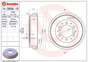 BĘBEN HAMULC. TOYOTA HIACE IV  06- 14.D638.10 - Bębny hamulcowe - miniaturka - grafika 1