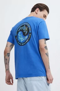 Koszulki męskie - Billabong t-shirt bawełniany męski kolor niebieski z nadrukiem ABYZT02279 - grafika 1