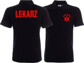 Odzież robocza - Promostars LPP - Koszulka Polo ratownicza czarna męska nadruk FLUO - miniaturka - grafika 1