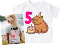 Koszulki dla dziewczynek - Koszulka dla dziewczynki na 5 urodziny z imieniem - miniaturka - grafika 1