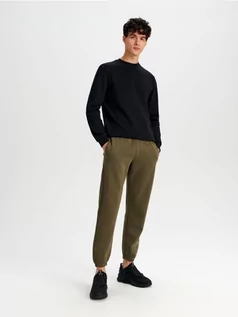 Spodnie męskie - Sinsay - Spodnie dresowe jogger - zielony - grafika 1