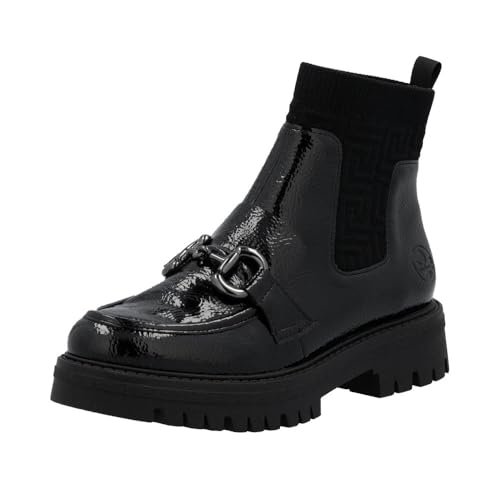 Rieker Damskie 47573 krótkie kozaki, czarne, rozmiar 38 EU, czarny, 38 EU