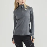 Koszulki sportowe damskie - Damska Bluzka termoaktywna CRAFT CORE TRIM THERMAL MIDLAYER W 1909501-975000 – Szary - miniaturka - grafika 1